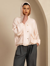 [Rosa] SilkSilky-IT Manica lunga Collo alto Capispalla da donna 005