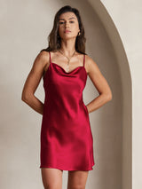 [Vino] SilkSilky-IT Sleeveless Cowl Neck Vestiti da donna 006
