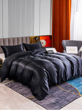 SilkSilky IT 22Momme Seta pura Bedding Set Nero 002