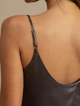 [Grigio Porpora] SilkSilky-IT Spaghetti Strap Set di Bretelle 004