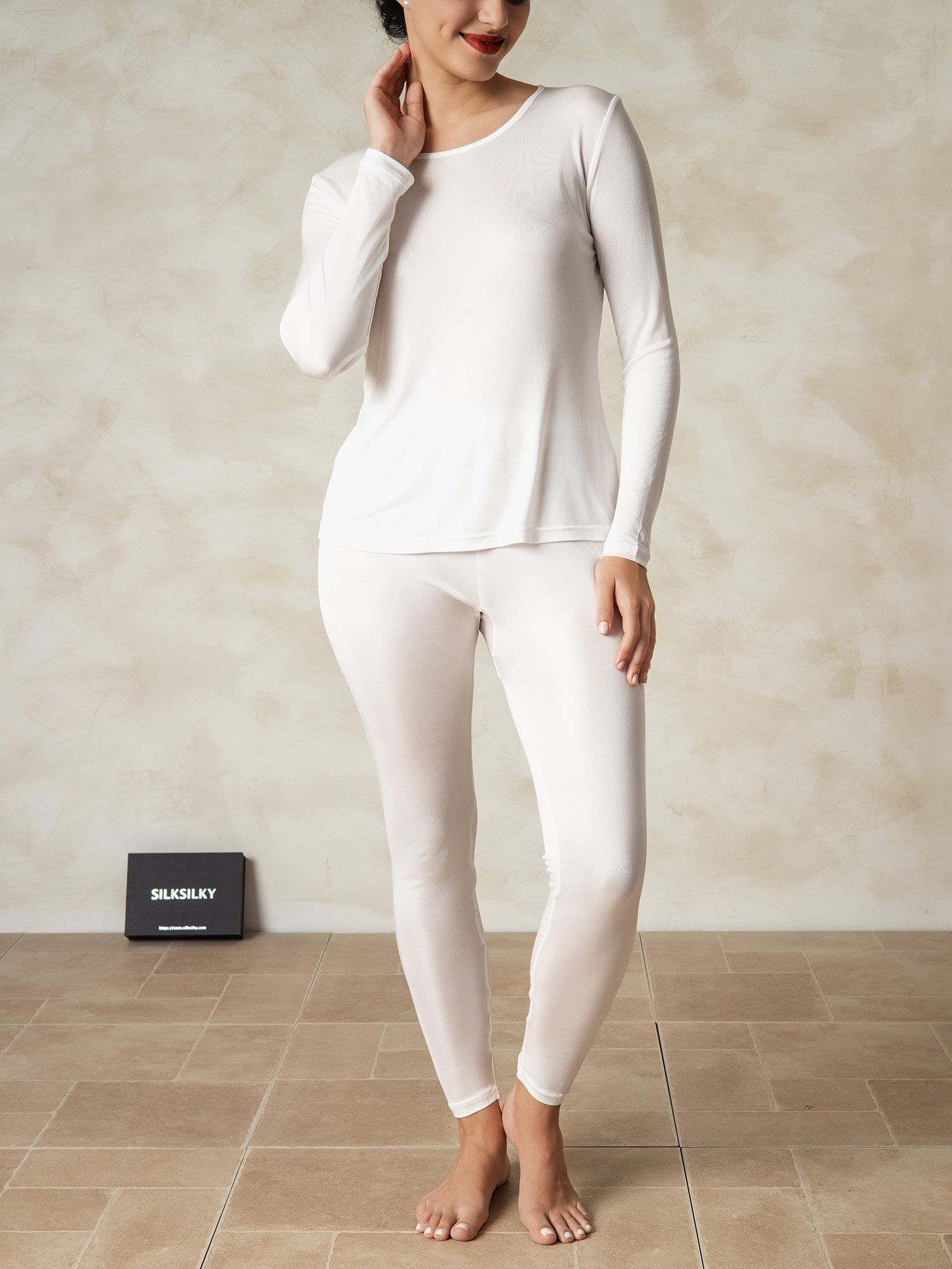 [Bianco] SilkSilky-IT Seta Womens Pajamas 003