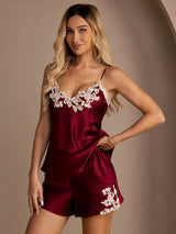 [Vino] SilkSilky-IT Sleeveless V Neck Set di Bretelle 005