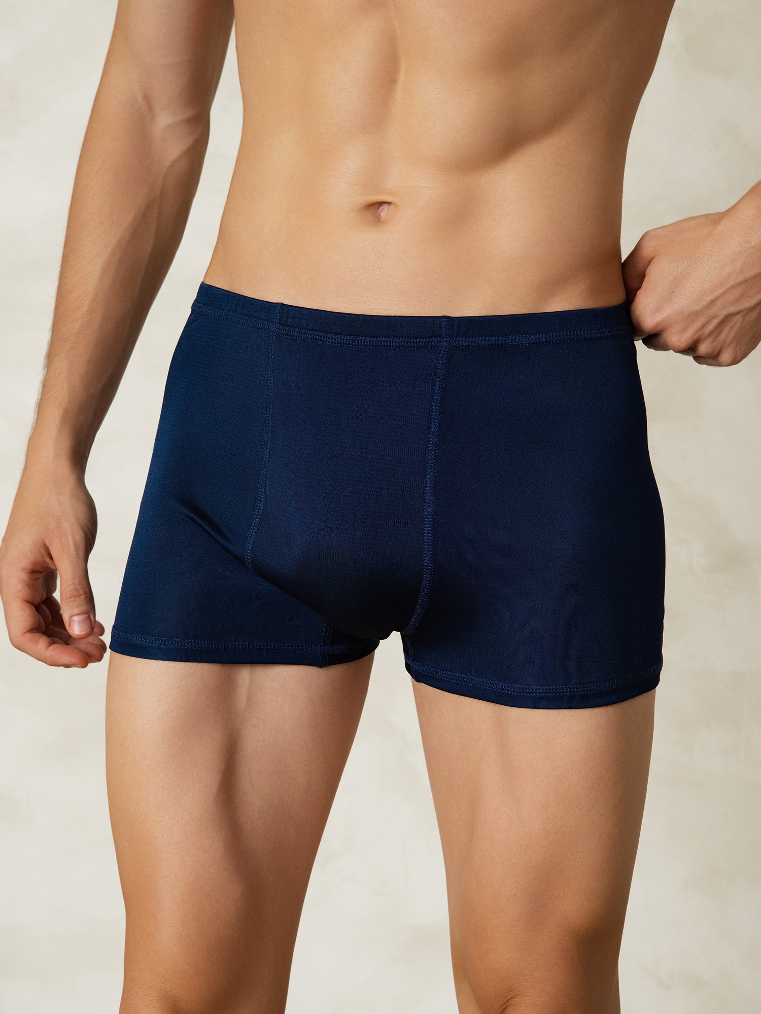 [Blu Scuro] SilkSilky-IT Maglia di seta Mens Underwear 003