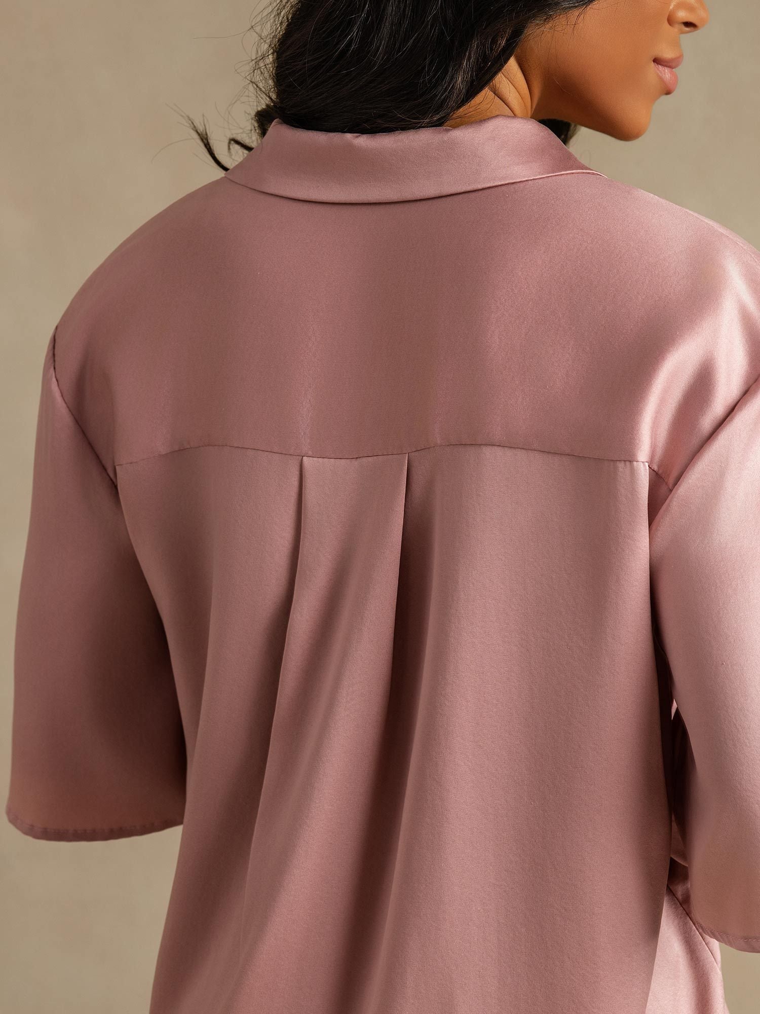 [Pelle Di Pesca] SilkSilky-IT 19Momme Seta pura Colletto risvolto Pigiami da donna 002,