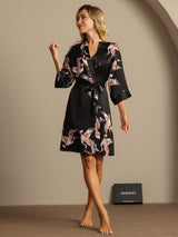 [Nero] SilkSilky-IT 3/4 Sleeve Vestaglia da donna 005