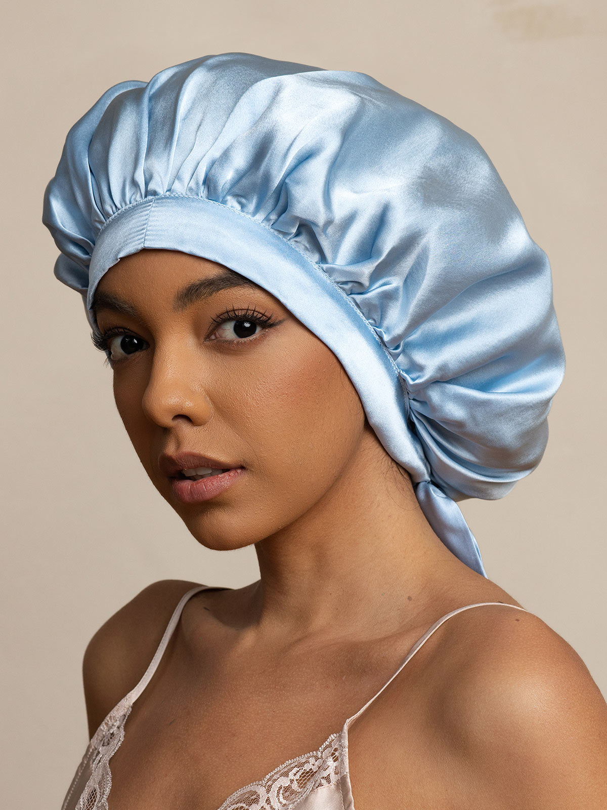 SilkSilky-IT Seta pura Sleep Cap Azzurro 002