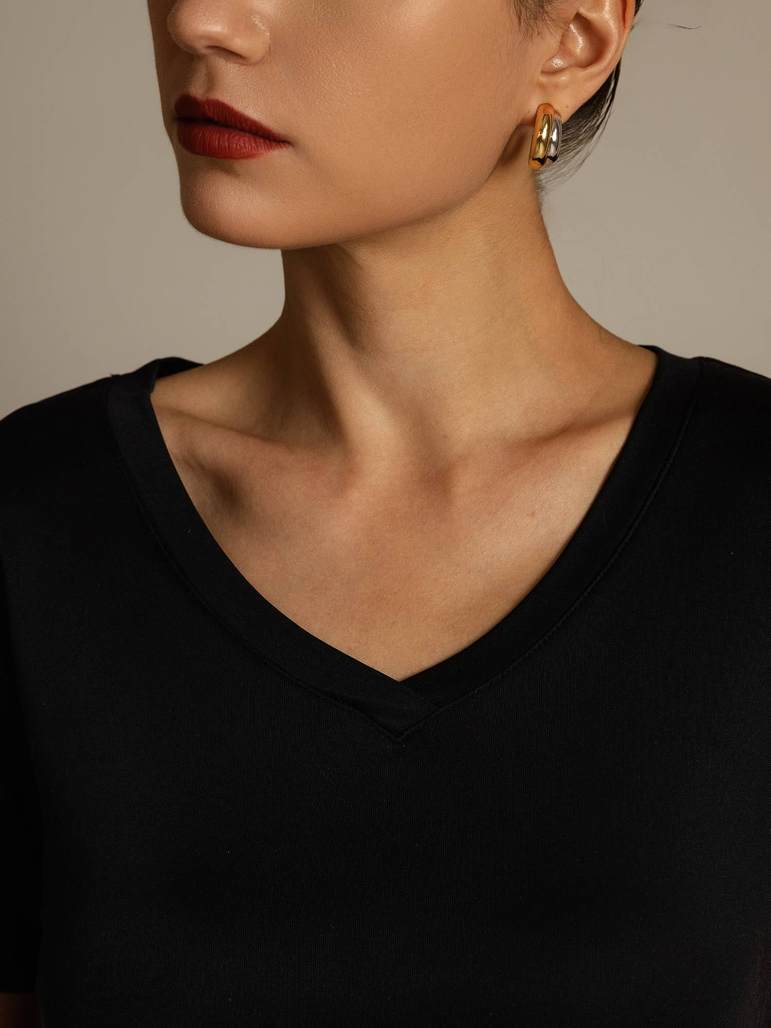 [Nero] SilkSilky-IT Seta pura Womens T-Shirt 004