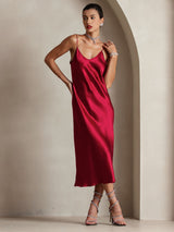 [Vino] SilkSilky-IT Sleeveless V Neck Vestiti da donna 003