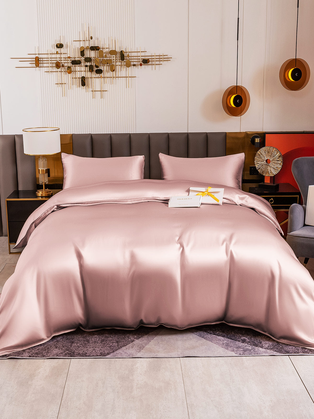 [Malva Pallido] SilkSilky-IT 19Momme Seta pura Bedding Set 005
