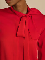 [Vino] SilkSilky-IT 19Momme Manica lunga Collo con fiocco Camicette 004