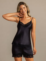 [Nero] SilkSilky-IT Sleeveless V Neck Set di Bretelle 004