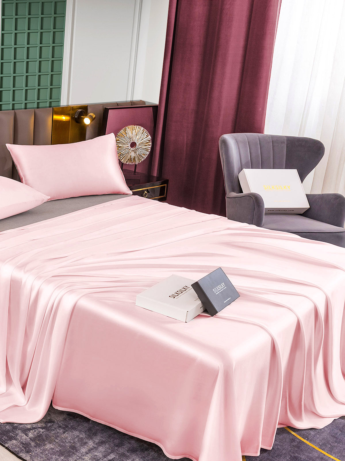 [Rosa] SilkSilky-IT 25Momme Seta pura Bedding Set 004