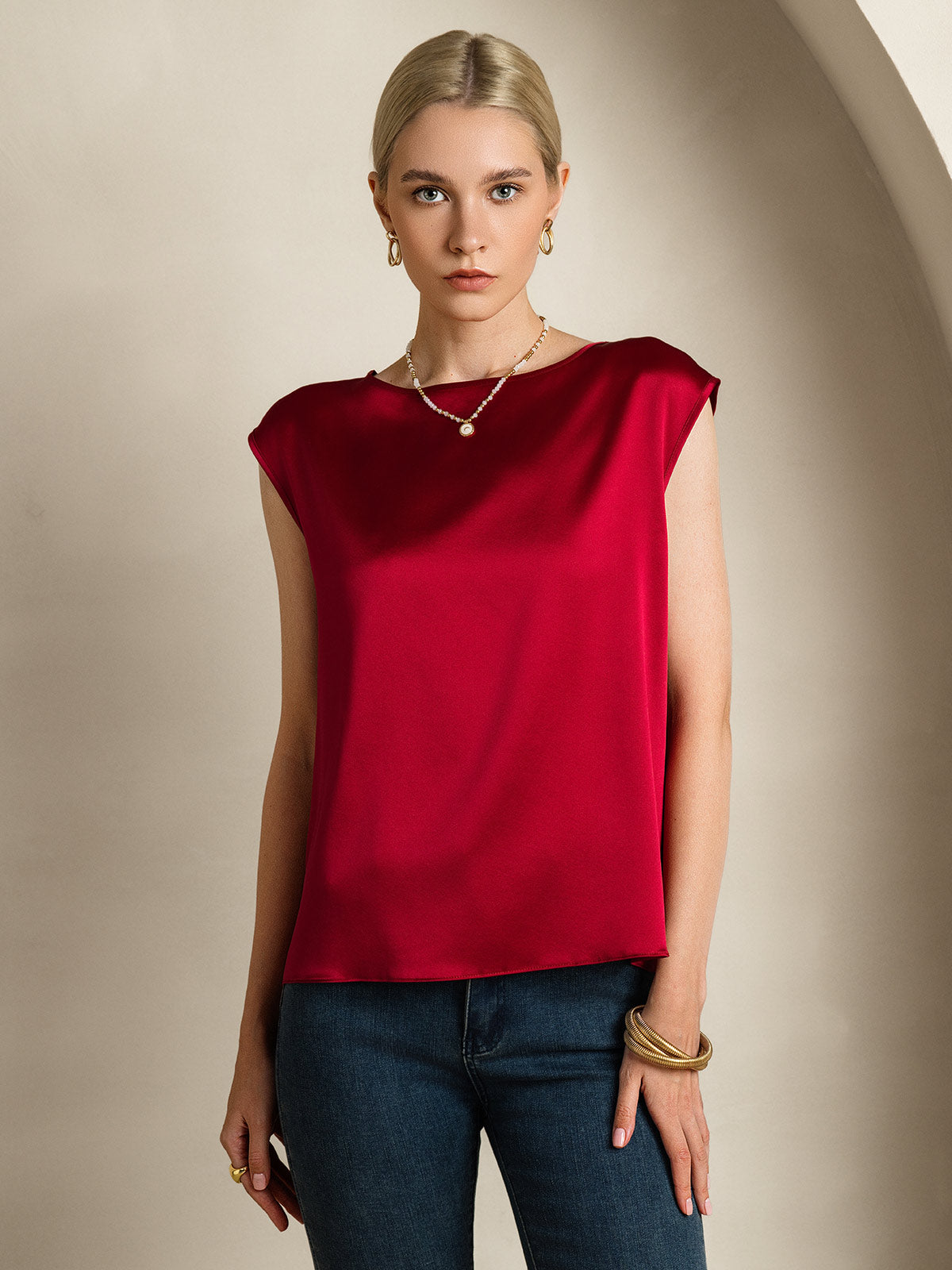 [Vino] SilkSilky-IT 19Momme Seta Womens T-Shirt 004