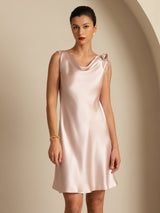 [Rosa] SilkSilky-IT Sleeveless Cowl Neck Vestiti da donna 005