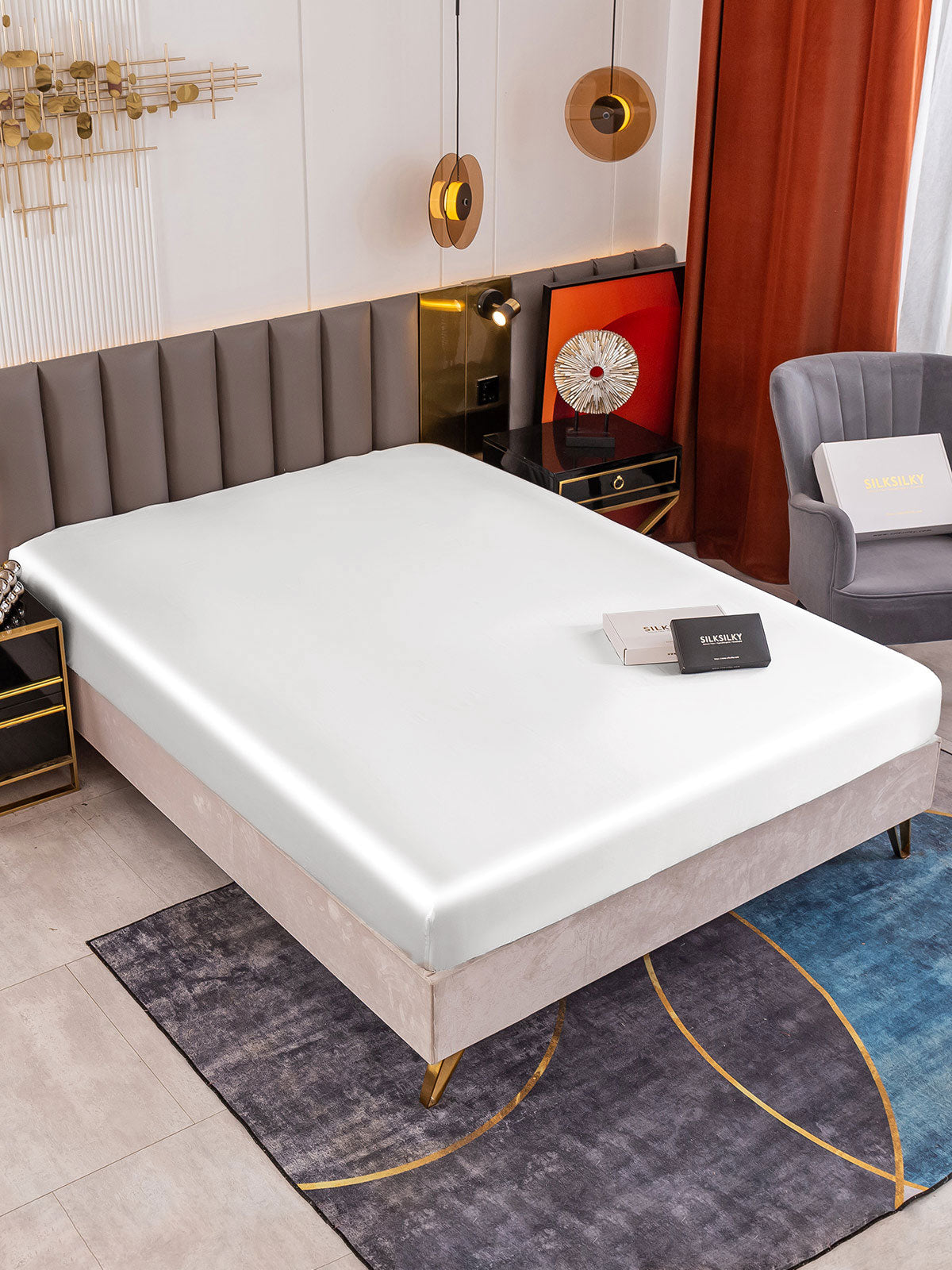 [Bianco] SilkSilky-IT 19Momme Seta pura Sheet 001