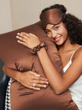 SilkSilky IT 19Momme Seta pura Pillowcase Set Caffè 001