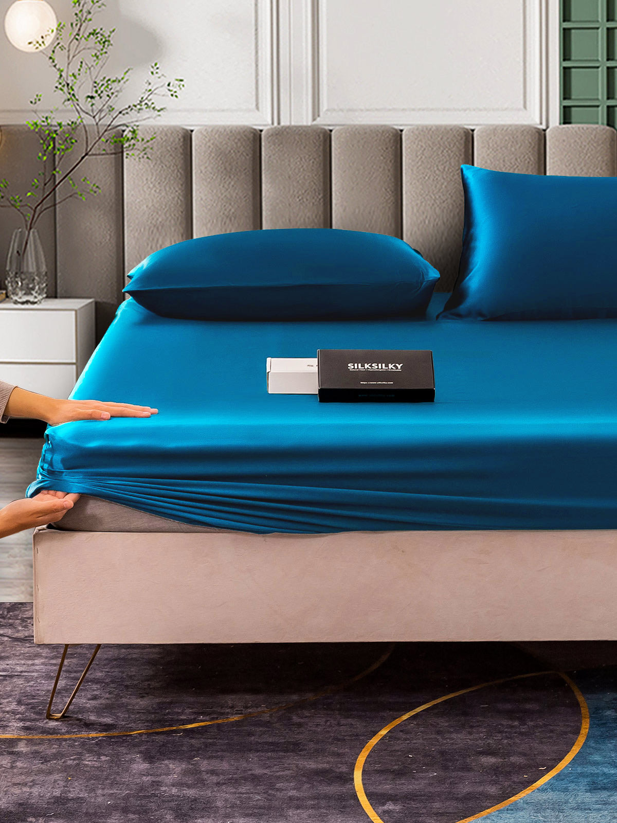 [Verde Acqua] SilkSilky-IT 25Momme Seta pura Bedding Set 006