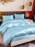 SilkSilky IT 19Momme Seta pura Bedding Set Azzurro 001