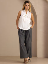 [Bianco] SilkSilky-IT Sleeveless Tie Neck Cami 006