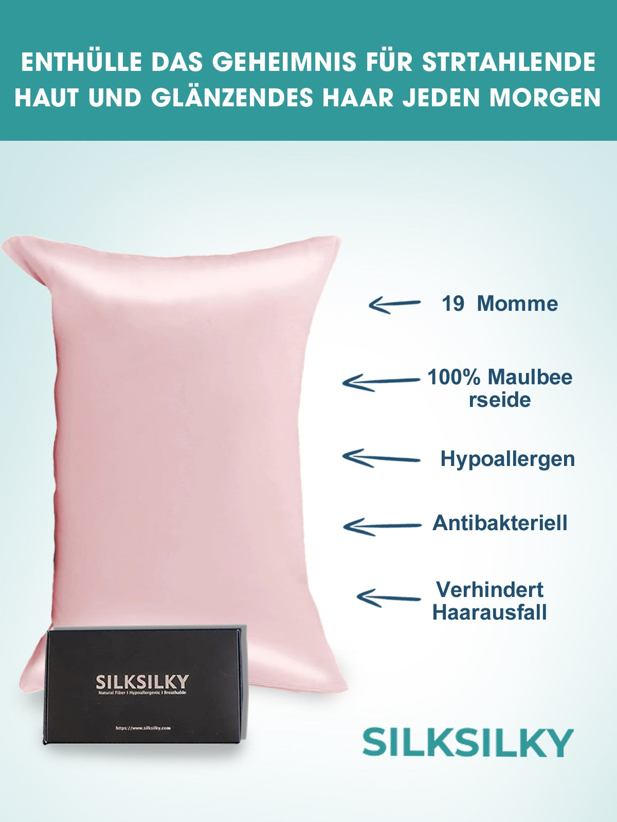 [Rosa] SilkSilky-IT 19Momme Seta pura Pillowcase 002