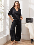 SilkSilky IT Seta pura A metà Womens Pajamas Nero 005