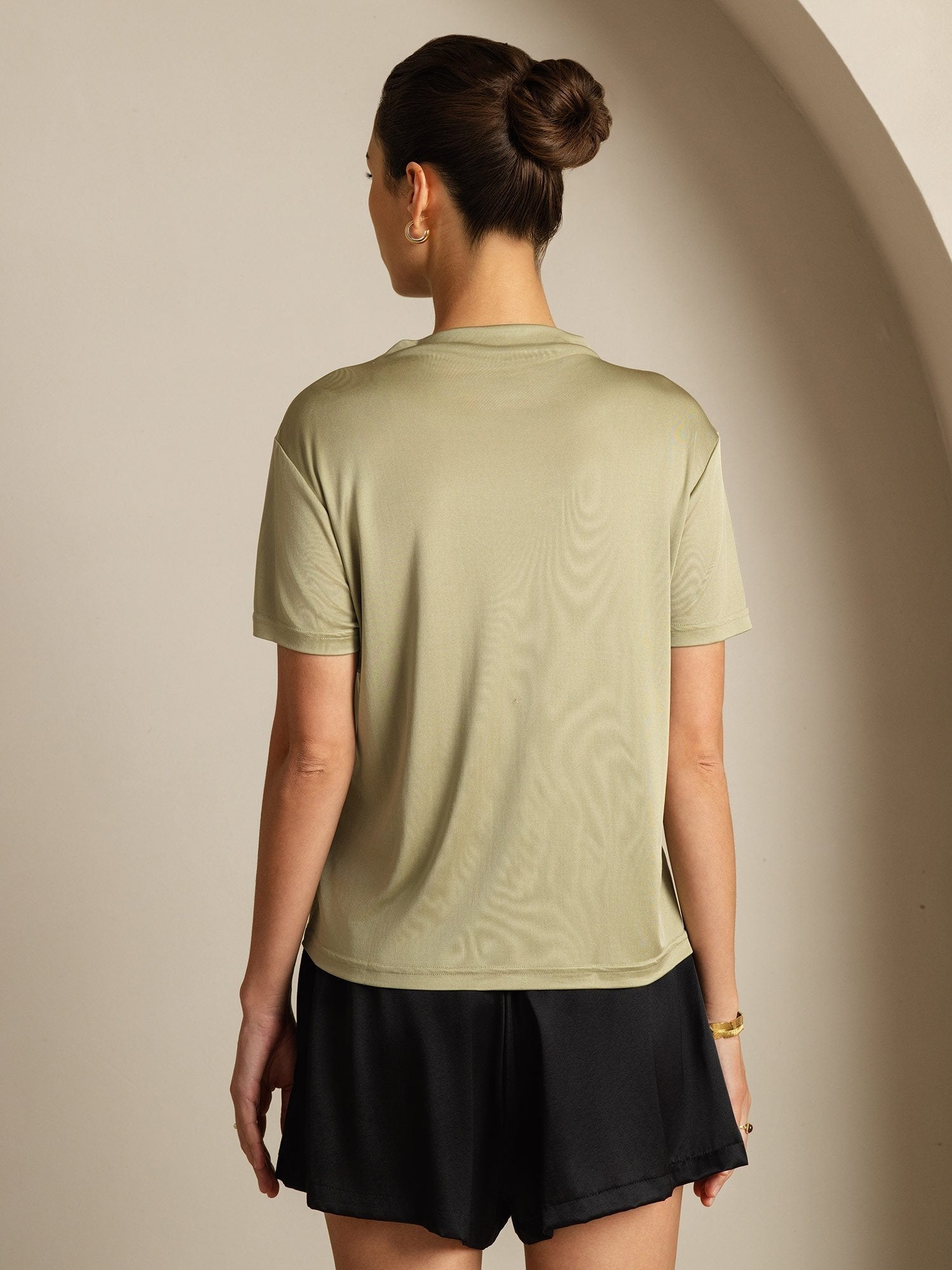 [Erba Secca] SilkSilky-IT Seta pura Colletto risvolto Magliette donna 002