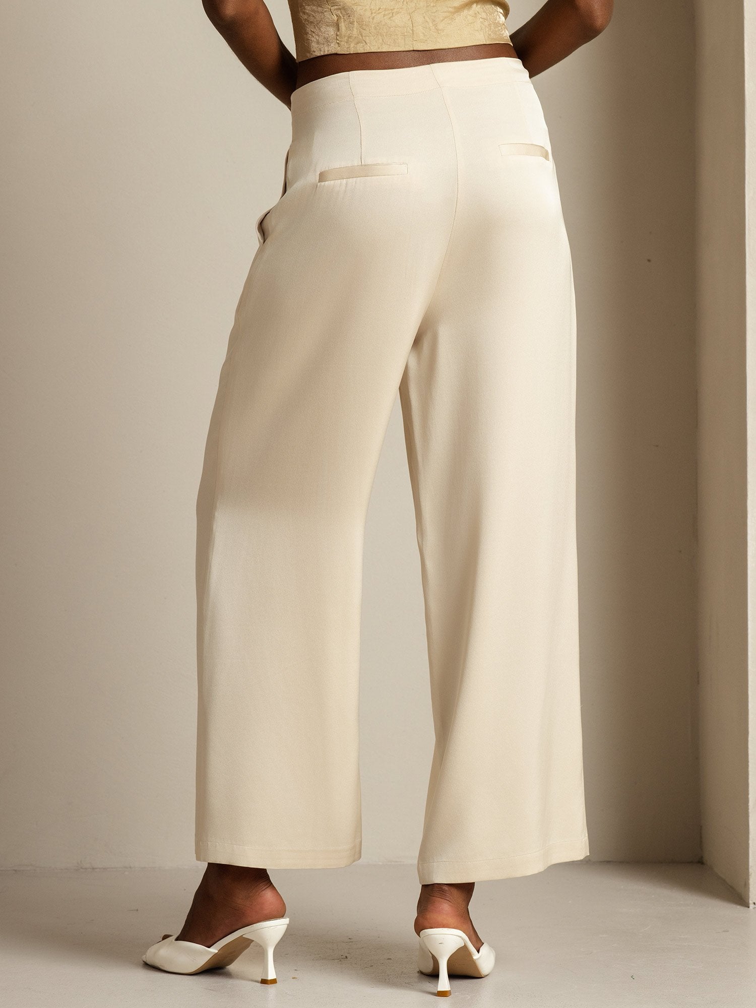 [Beige] SilkSilky-IT 19Momme Seta Womens Pants 002