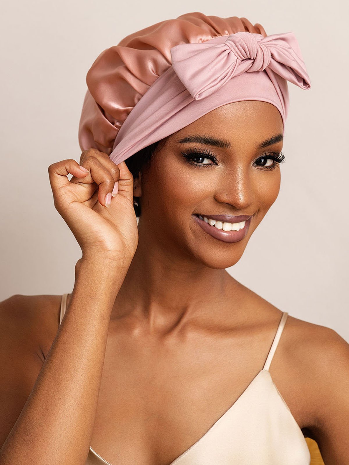 SilkSilky-IT Seta pura Sleep Cap Rosa 001