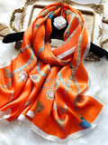 SilkSilky IT Seta pura Scarf Arancia 001