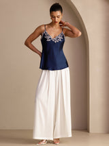 [Blu Scuro] SilkSilky-IT Sleeveless V Neck Cami 007