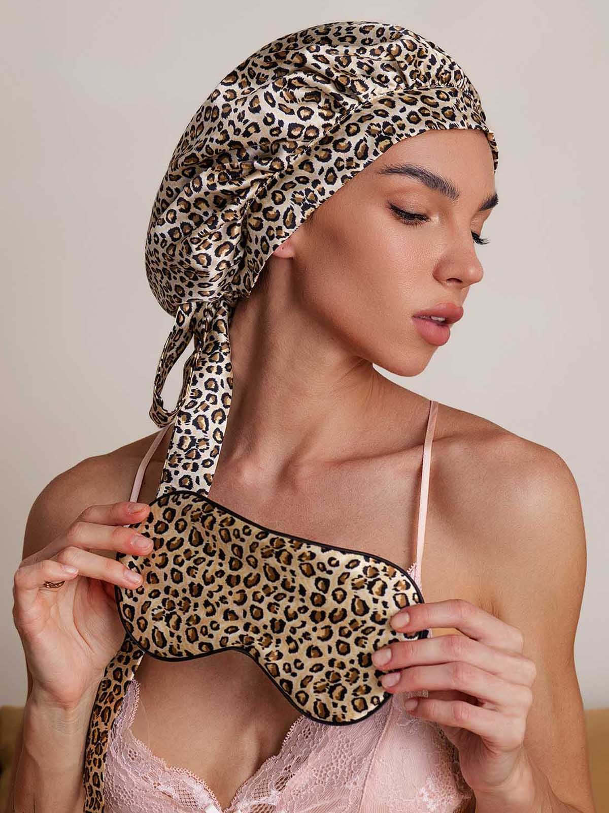 SilkSilky-IT Seta pura Sleep Cap Leopardo 002