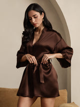 [Caffè] SilkSilky-IT 3/4 Sleeve Vestaglia da donna 005