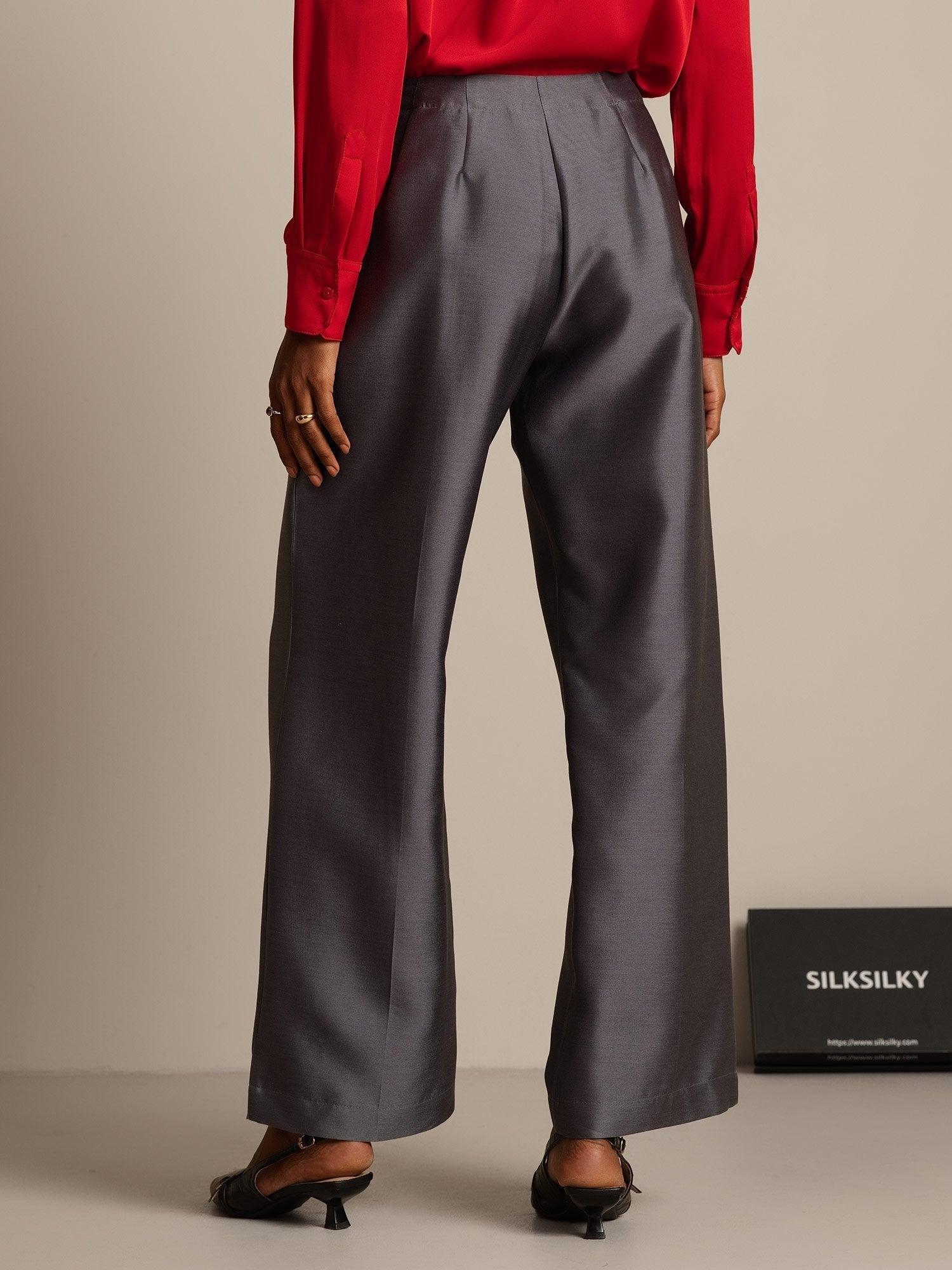 [Grigio] SilkSilky-IT 32Momme Seta Womens Pants 002,