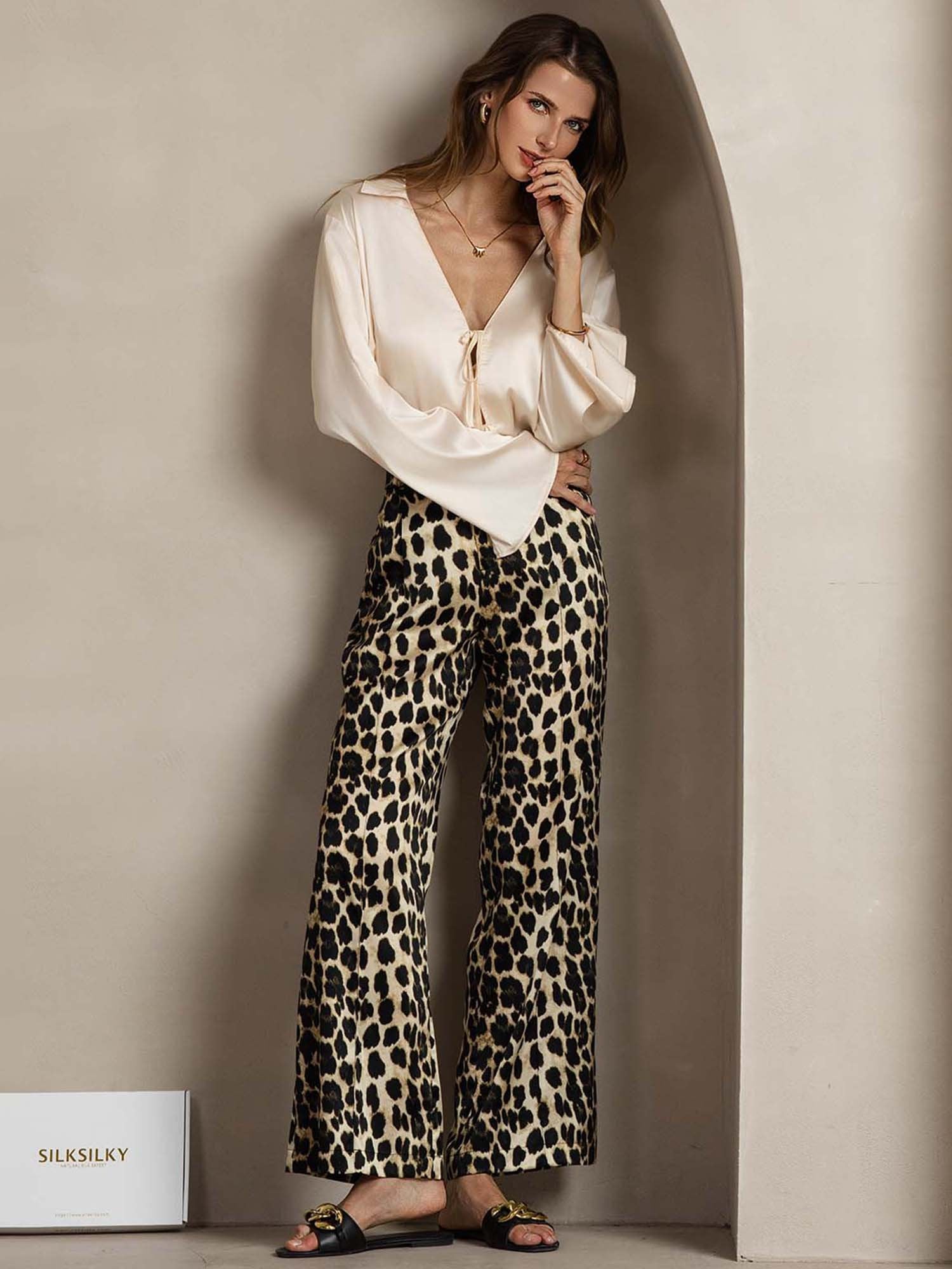 [Leopardo] SilkSilky-IT 19Momme Seta Womens Pants 005