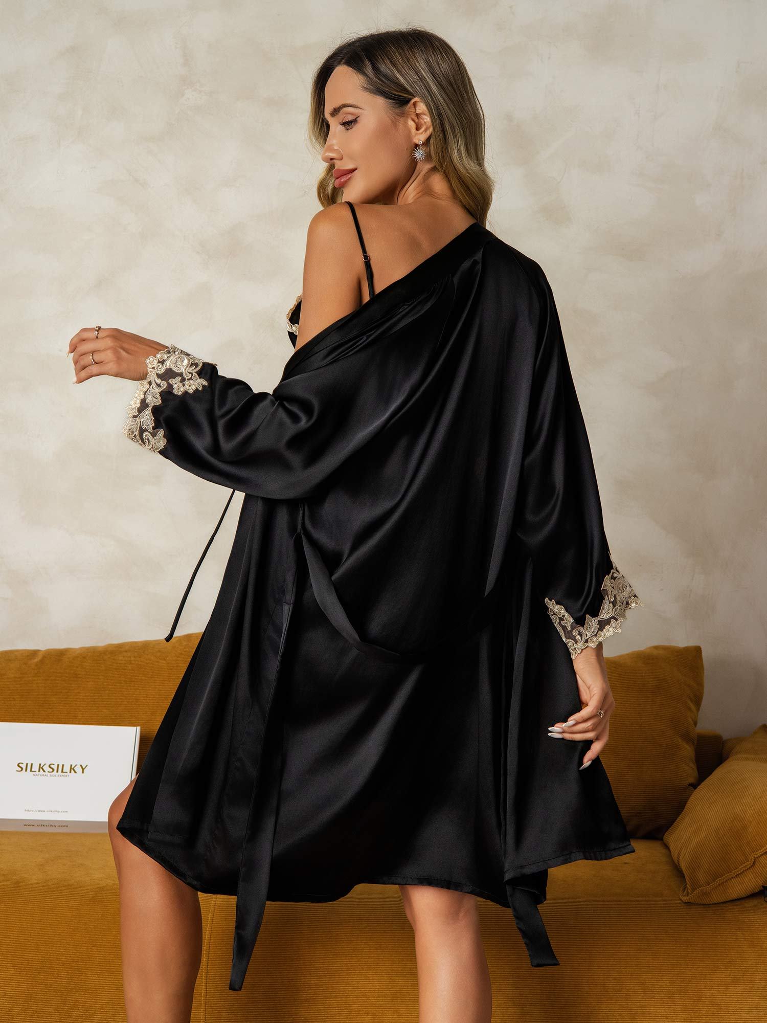 [Nero] SilkSilky-IT Seta pura Nightgown&Robe Set 002