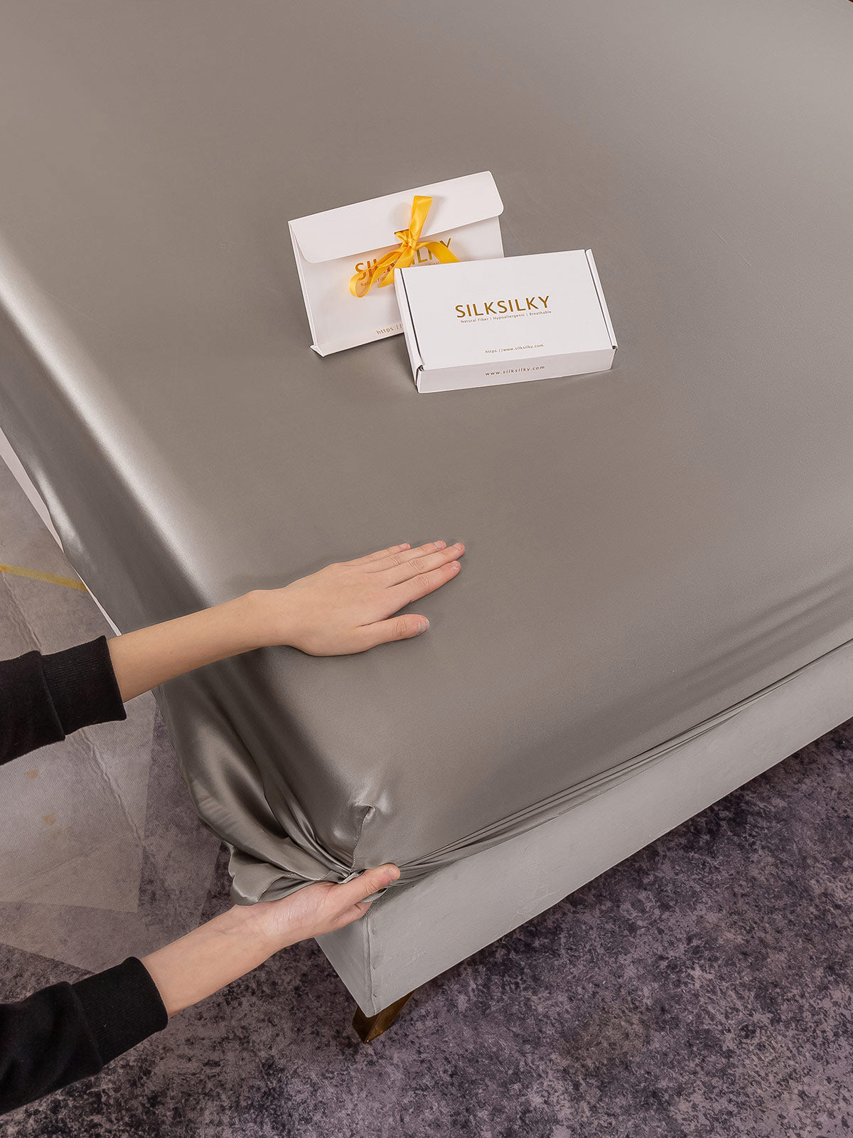 [Grigio] SilkSilky-IT 22Momme Seta pura Sheet 006