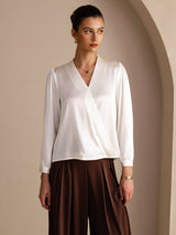 [Bianco] SilkSilky-IT Long Sleeve Blouse 001