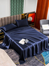 [Blu Scuro] SilkSilky-IT 25Momme Set di biancheria da letto 005