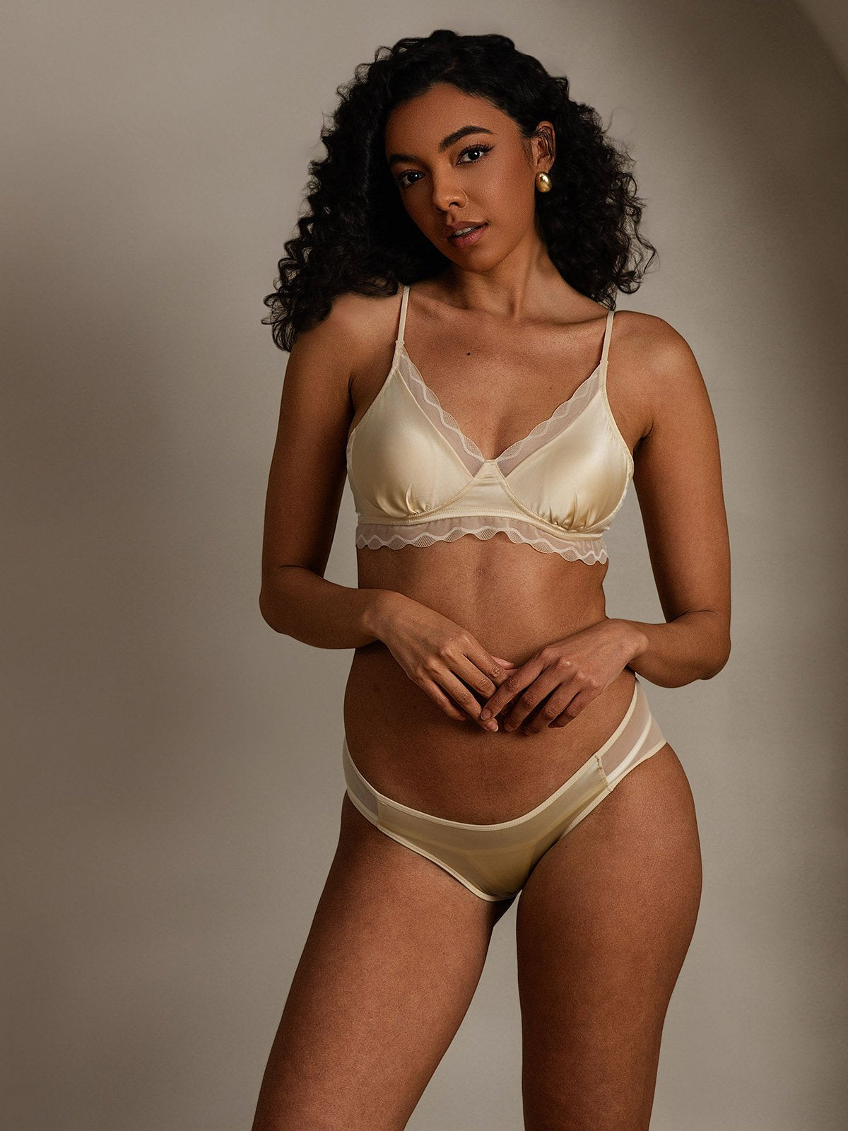 SilkSilky-IT Seta pura Bra&Panty Set Beige 004