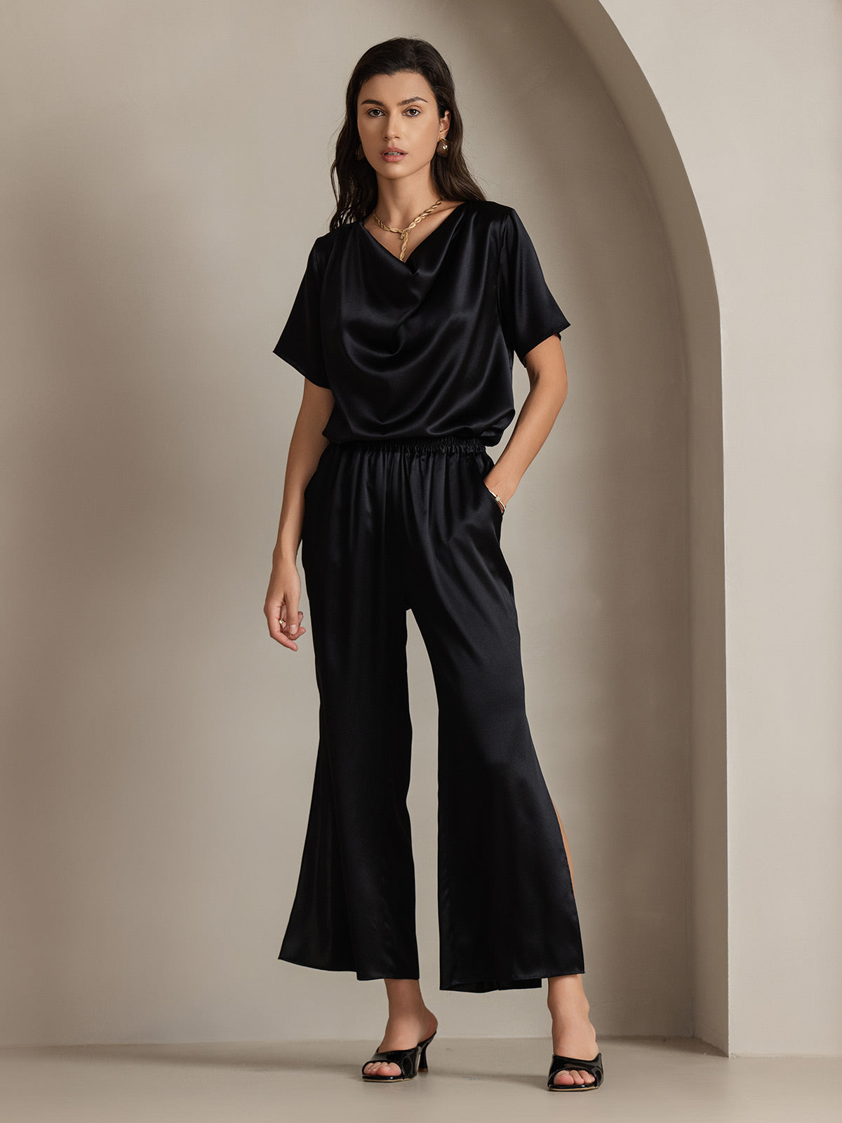 [Nero] SilkSilky-IT 19Momme Seta Womens Pants 007