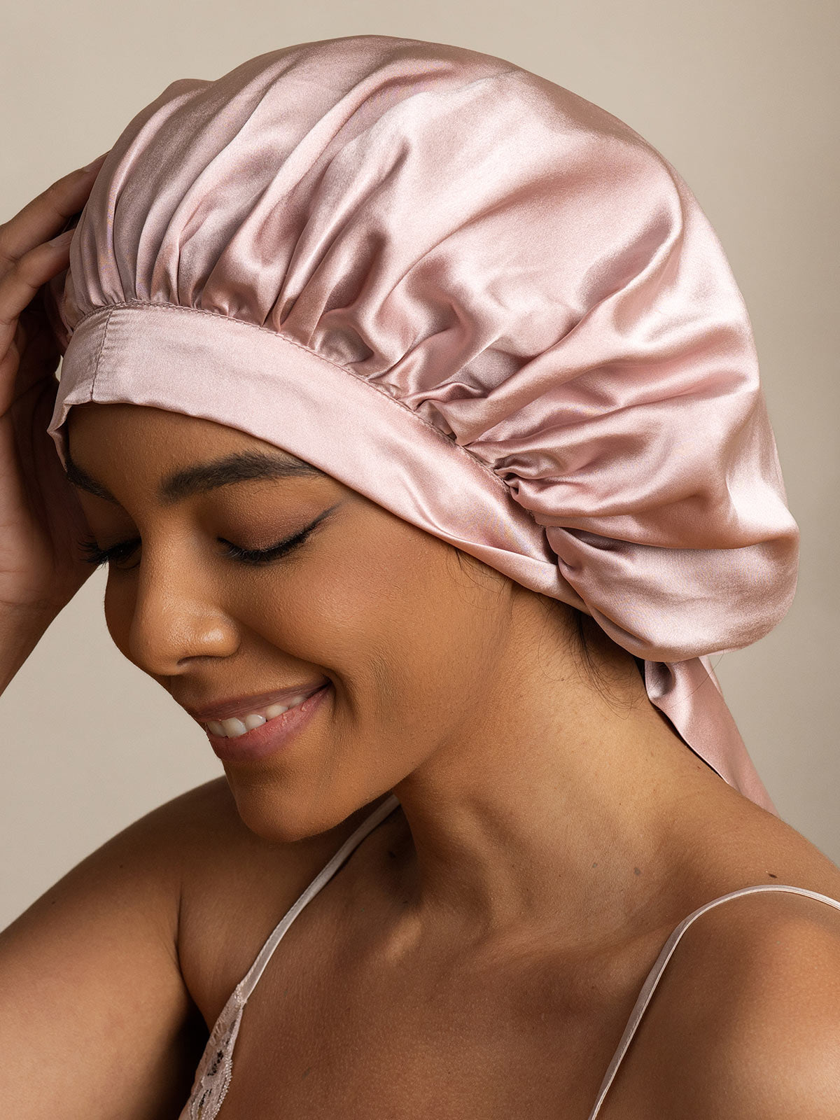 SilkSilky-IT Seta pura Sleep Cap Rosa 004