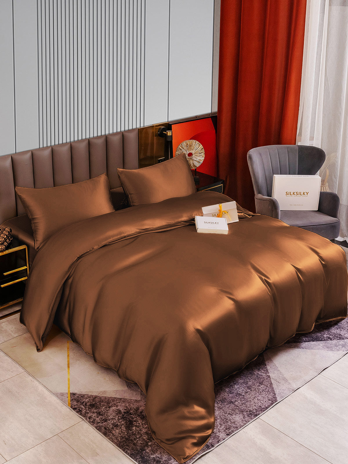 [Caffè] SilkSilky-IT 22Momme Seta pura Bedding Set 002