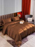 SilkSilky IT 22Momme Seta pura Bedding Set Caffè 002