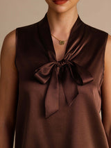 [Cioccolato Fondente] SilkSilky-IT Sleeveless Tie Neck Cami 004