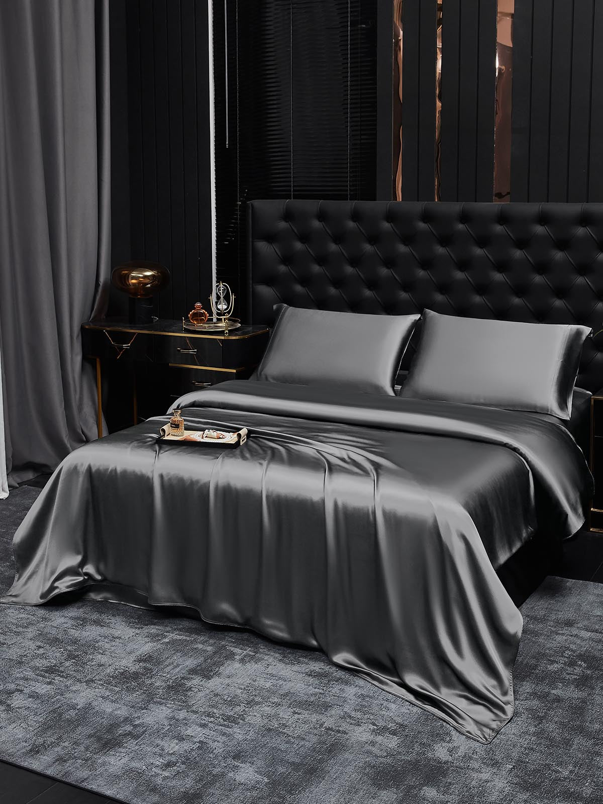 [Grigio Scuro] SilkSilky-IT 19Momme Seta pura Bedding Set 002