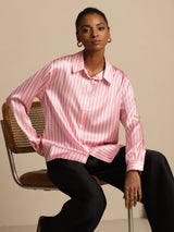 [Riga Rosa] SilkSilky-IT Long Sleeve Lapel Collar Camicie da donna 003