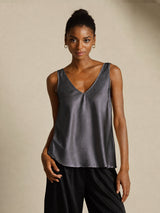 [Grigio Scuro] SilkSilky-IT Sleeveless V Neck Cami 001