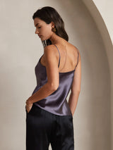 [Grigio Porpora] SilkSilky-IT Spaghetti Strap V Neck Cami 002