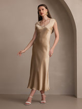 [Champagne] SilkSilky-IT Cap Sleeve Vestiti da donna 006