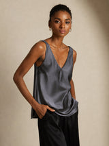 [Grigio Scuro] SilkSilky-IT Sleeveless V Neck Cami 007
